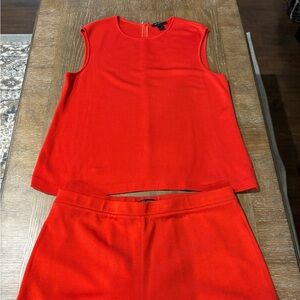 Vintage St. John Orange Knit 2 Piece Pantsuit Set Size large
